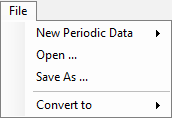 Periodic Data Editor - Datei-Menü